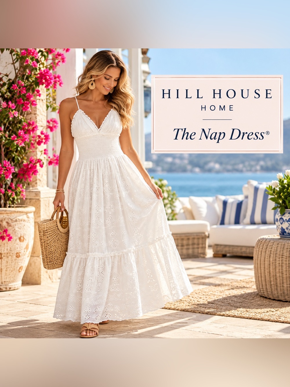 Hill House Home The Nap Dress White Eyelet Cotton Maxi Dress XXL Feminine